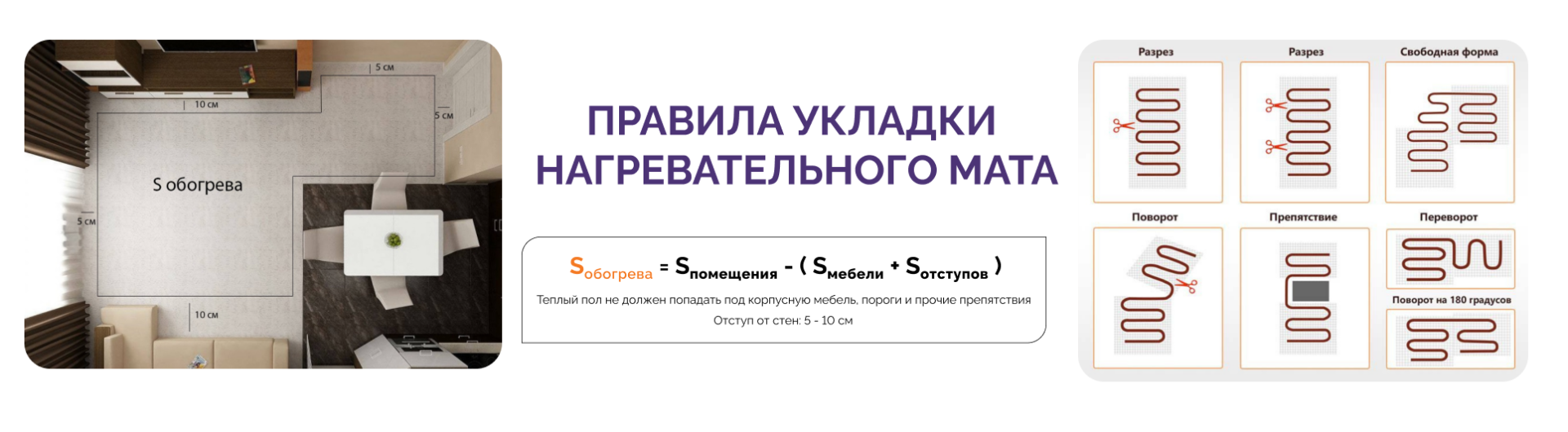 Правила укладки нагревательного мата Правила укладки нагревательного мата